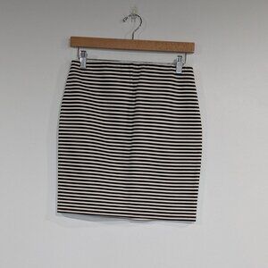 Ann Taylor LOFT Striped Mini Skirt Black White Size XS